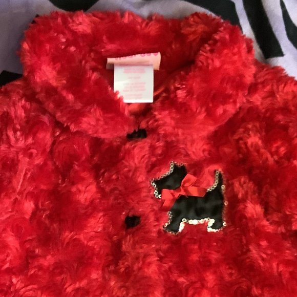 Young Hearts Red Furry Jacket Size: 18 months - Picture 2 of 4